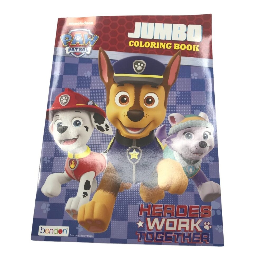 Bendon Paw Patrol Heroes Work Together Jumbo Color Book New